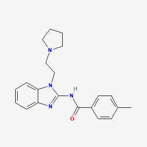 molecular formula C21H24N4O B1221890 4-methyl-N-[1-[2-(1-pyrrolidinyl)ethyl]-2-benzimidazolyl]benzamide 