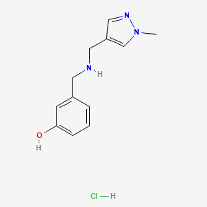 molecular formula C12H16ClN3O B12218945 3-[[(1-Methylpyrazol-4-yl)methylamino]methyl]phenol;hydrochloride 