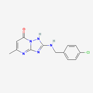 molecular formula C13H12ClN5O B12218953 2-[(4-chlorobenzyl)amino]-5-methyl[1,2,4]triazolo[1,5-a]pyrimidin-7(4H)-one 