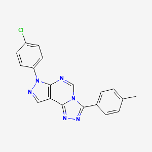 molecular formula C19H13ClN6 B12218971 7-(4-chlorophenyl)-3-(4-methylphenyl)-7H-pyrazolo[4,3-e][1,2,4]triazolo[4,3-c]pyrimidine 