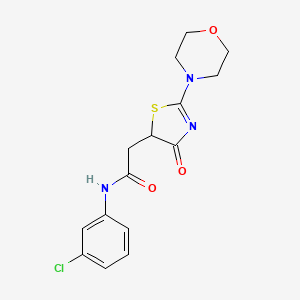 molecular formula C15H16ClN3O3S B12218999 N-(3-chlorophenyl)-2-[2-(morpholin-4-yl)-4-oxo-4,5-dihydro-1,3-thiazol-5-yl]acetamide 