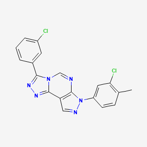 molecular formula C19H12Cl2N6 B12219044 7-(3-chloro-4-methylphenyl)-3-(3-chlorophenyl)-7H-pyrazolo[4,3-e][1,2,4]triazolo[4,3-c]pyrimidine 