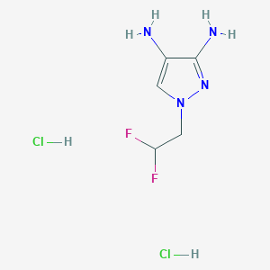 molecular formula C5H10Cl2F2N4 B12219059 1-(2,2-Difluoroethyl)pyrazole-3,4-diamine;dihydrochloride 