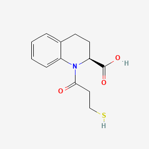 molecular formula C13H15NO3S B1221906 1,2,3,4-Tetrahydro-2 (3-mercapto-1-oxopropyl)-2-quinolinecarboxylic acid CAS No. 75494-01-8