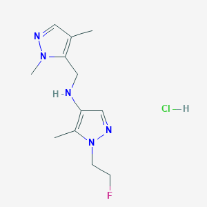 N-[(2,4-dimethylpyrazol-3-yl)methyl]-1-(2-fluoroethyl)-5-methylpyrazol-4-amine;hydrochloride