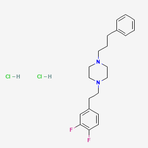 molecular formula C21H28Cl2F2N2 B12219099 Piperazine, 1-[2-(3,4-difluorophenyl)ethyl]-4-(3-phenylpropyl)-, dihydrochloride 