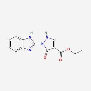 molecular formula C13H12N4O3 B12219101 ethyl 1-(1H-benzimidazol-2-yl)-5-hydroxy-1H-pyrazole-4-carboxylate 