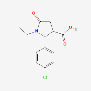 2-(4-chlorophenyl)-1-ethyl-5-oxopyrrolidine-3-carboxylic acid