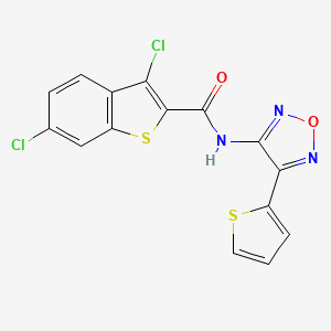 molecular formula C15H7Cl2N3O2S2 B12219113 3,6-dichloro-N-[4-(thiophen-2-yl)-1,2,5-oxadiazol-3-yl]-1-benzothiophene-2-carboxamide 