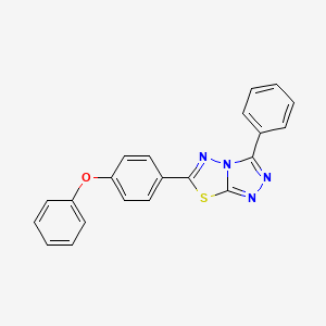 molecular formula C21H14N4OS B12219135 6-(4-Phenoxyphenyl)-3-phenyl-[1,2,4]triazolo[3,4-b][1,3,4]thiadiazole 