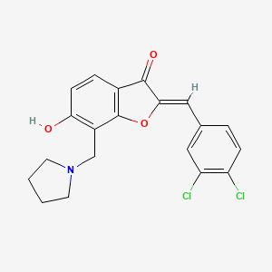 (2Z)-2-(3,4-dichlorobenzylidene)-6-hydroxy-7-(pyrrolidin-1-ylmethyl)-1-benzofuran-3(2H)-one