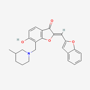 (2Z)-2-(1-benzofuran-2-ylmethylidene)-6-hydroxy-7-[(3-methylpiperidin-1-yl)methyl]-1-benzofuran-3(2H)-one