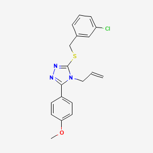 molecular formula C19H18ClN3OS B12219184 3-[(3-chlorobenzyl)sulfanyl]-5-(4-methoxyphenyl)-4-(prop-2-en-1-yl)-4H-1,2,4-triazole CAS No. 862117-49-5