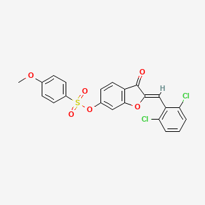 (2Z)-2-(2,6-dichlorobenzylidene)-3-oxo-2,3-dihydro-1-benzofuran-6-yl 4-methoxybenzenesulfonate