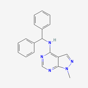 molecular formula C19H17N5 B12219237 N-(diphenylmethyl)-1-methyl-1H-pyrazolo[3,4-d]pyrimidin-4-amine 