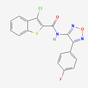 molecular formula C17H9ClFN3O2S B12219270 3-chloro-N-[4-(4-fluorophenyl)-1,2,5-oxadiazol-3-yl]-1-benzothiophene-2-carboxamide 