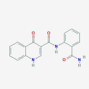 molecular formula C17H13N3O3 B12219280 N-[2-(aminocarbonyl)phenyl]-1,4-dihydro-4-oxo-3-Quinolinecarboxamide 