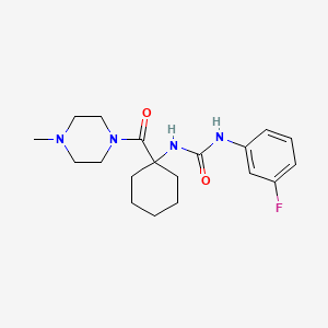 molecular formula C19H27FN4O2 B1221930 1-(3-Fluorophenyl)-3-[1-[(4-methyl-1-piperazinyl)-oxomethyl]cyclohexyl]urea 