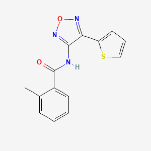 molecular formula C14H11N3O2S B12219301 2-methyl-N-[4-(thiophen-2-yl)-1,2,5-oxadiazol-3-yl]benzamide 