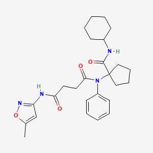 molecular formula C26H34N4O4 B1221931 N-(1-Cyclohexylcarbamoyl-cyclopentyl)-N'-(5-methyl-isoxazol-3-yl)-N-phenyl-succinamide 