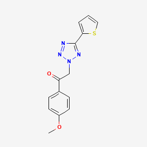 molecular formula C14H12N4O2S B1221932 1-(4-Methoxyphenyl)-2-(5-thiophen-2-yl-2-tetrazolyl)ethanone 