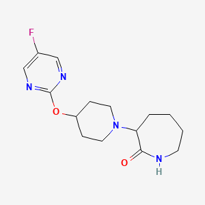 molecular formula C15H21FN4O2 B12219337 3-{4-[(5-Fluoropyrimidin-2-yl)oxy]piperidin-1-yl}azepan-2-one 