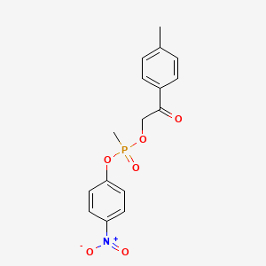 molecular formula C16H16NO6P B1221935 4-Nitrophenyl 4-methylphenacyl methylphosphonate CAS No. 22739-60-2
