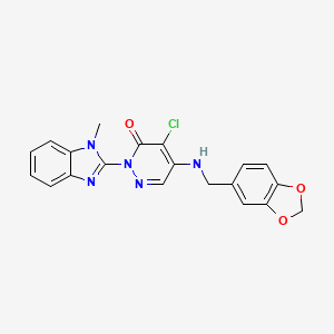 5-[(1,3-benzodioxol-5-ylmethyl)amino]-4-chloro-2-(1-methyl-1H-benzimidazol-2-yl)pyridazin-3(2H)-one