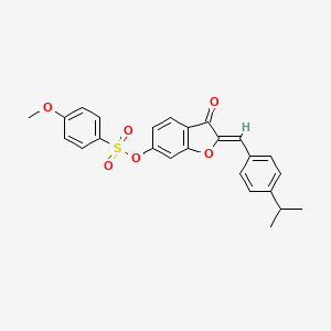 molecular formula C25H22O6S B12219362 (2Z)-3-oxo-2-[4-(propan-2-yl)benzylidene]-2,3-dihydro-1-benzofuran-6-yl 4-methoxybenzenesulfonate 