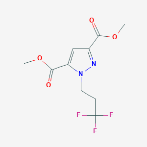 molecular formula C10H11F3N2O4 B12219364 Dimethyl 1-(3,3,3-trifluoropropyl)-1H-pyrazole-3,5-dicarboxylate 