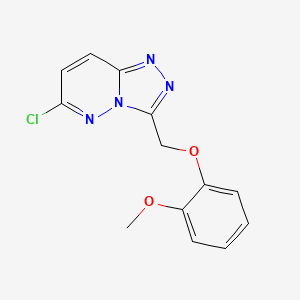 molecular formula C13H11ClN4O2 B12219370 6-Chloro-3-[(2-methoxyphenoxy)methyl][1,2,4]triazolo[4,3-b]pyridazine CAS No. 596825-81-9