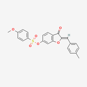 molecular formula C23H18O6S B12219371 (2Z)-2-(4-methylbenzylidene)-3-oxo-2,3-dihydro-1-benzofuran-6-yl 4-methoxybenzenesulfonate 