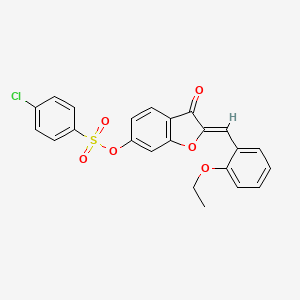 (2Z)-2-(2-ethoxybenzylidene)-3-oxo-2,3-dihydro-1-benzofuran-6-yl 4-chlorobenzenesulfonate