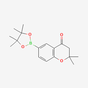 molecular formula C17H23BO4 B12219414 2,2-Dimethyl-6-(4,4,5,5-tetramethyl-1,3,2-dioxaborolan-2-yl)chroman-4-one 