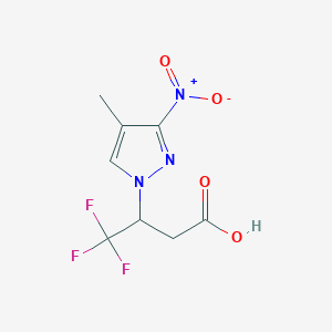 4,4,4-Trifluoro-3-(4-methyl-3-nitro-1H-pyrazol-1-yl)butanoic acid