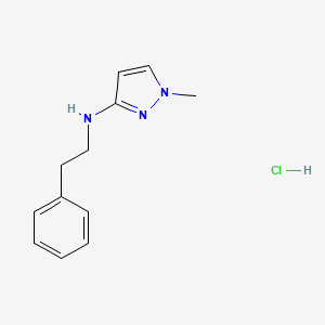 molecular formula C12H16ClN3 B12219422 1-methyl-N-(2-phenylethyl)pyrazol-3-amine;hydrochloride 