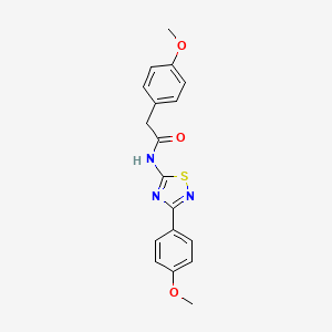 molecular formula C18H17N3O3S B12219434 2-(4-methoxyphenyl)-N-[3-(4-methoxyphenyl)-1,2,4-thiadiazol-5-yl]acetamide 