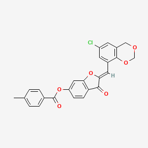 molecular formula C25H17ClO6 B12219463 (2Z)-2-[(6-chloro-4H-1,3-benzodioxin-8-yl)methylidene]-3-oxo-2,3-dihydro-1-benzofuran-6-yl 4-methylbenzoate 