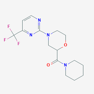 molecular formula C15H19F3N4O2 B12219493 2-(Piperidine-1-carbonyl)-4-[4-(trifluoromethyl)pyrimidin-2-yl]morpholine 