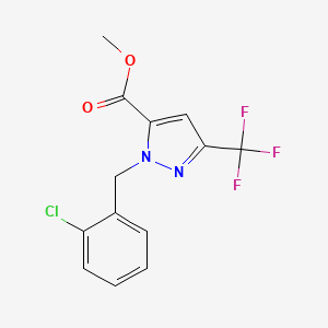 molecular formula C13H10ClF3N2O2 B12219521 Methyl 1-(2-chlorobenzyl)-3-(trifluoromethyl)-1H-pyrazole-5-carboxylate 