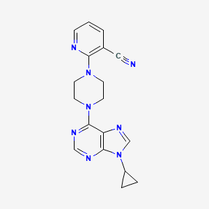 2-[4-(9-cyclopropyl-9H-purin-6-yl)piperazin-1-yl]pyridine-3-carbonitrile