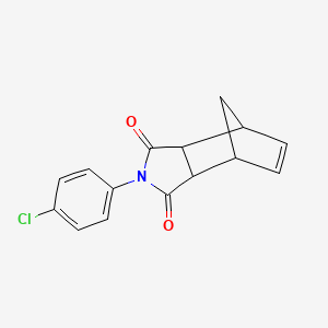 molecular formula C15H12ClNO2 B12219550 2-(4-chlorophenyl)-3a,4,7,7a-tetrahydro-1H-4,7-methanoisoindole-1,3(2H)-dione CAS No. 37799-01-2