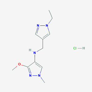 N-[(1-ethylpyrazol-4-yl)methyl]-3-methoxy-1-methylpyrazol-4-amine;hydrochloride