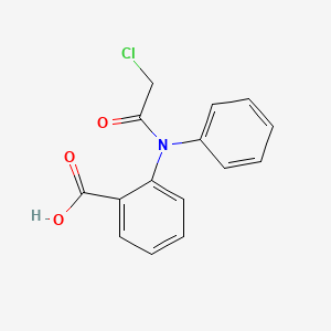 molecular formula C15H12ClNO3 B12219608 Benzoic acid, 2-[(2-chloroacetyl)phenylamino]- CAS No. 3606-15-3