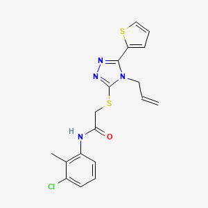 molecular formula C18H17ClN4OS2 B12219624 N-(3-chloro-2-methylphenyl)-2-{[4-(prop-2-en-1-yl)-5-(thiophen-2-yl)-4H-1,2,4-triazol-3-yl]sulfanyl}acetamide 