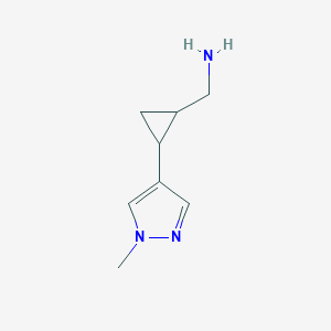 molecular formula C8H13N3 B12219632 (2-(1-Methyl-1H-pyrazol-4-yl)cyclopropyl)methanamine 