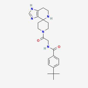 molecular formula C23H31N5O2 B12219638 [4-(tert-butyl)phenyl]-N-(2-oxo-2-spiro[4,5,6,7-tetrahydroimidazo[4,5-c]pyridi ne-4,4'-piperidine]-10-ylethyl)carboxamide 