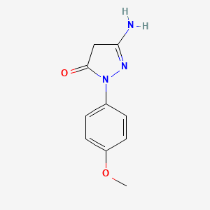 molecular formula C10H11N3O2 B12219694 5-amino-2-(4-methoxyphenyl)-2,4-dihydro-3H-pyrazol-3-one CAS No. 24630-93-1