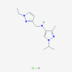 molecular formula C13H22ClN5 B12219702 N-[(1-ethyl-1H-pyrazol-3-yl)methyl]-1-isopropyl-3-methyl-1H-pyrazol-4-amine 