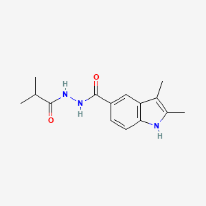 molecular formula C15H19N3O2 B12219739 2,3-dimethyl-N'-(2-methylpropanoyl)-1H-indole-5-carbohydrazide 